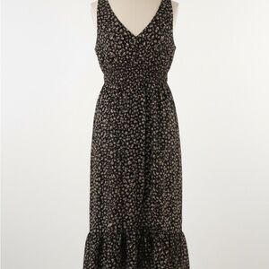Rewind Black Floral Maxi Dress